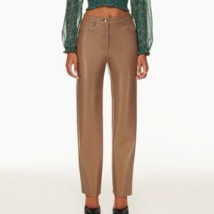 Wilfred Aritzia Melina Vegan Leather High Rise Pant Constant Camel Size 4
